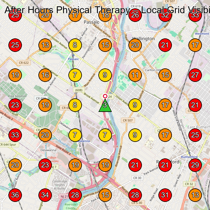 After Hours Physical Therapy GeoGrid visibility map for Physical Therapist in Bloomfield